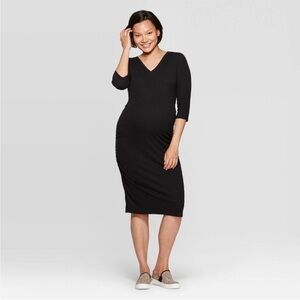 ISABEL MATERNITY | Midi Black Dress